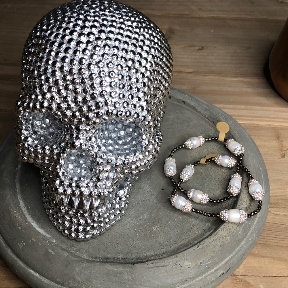 Pearl and crystal stretchy bracelet/s